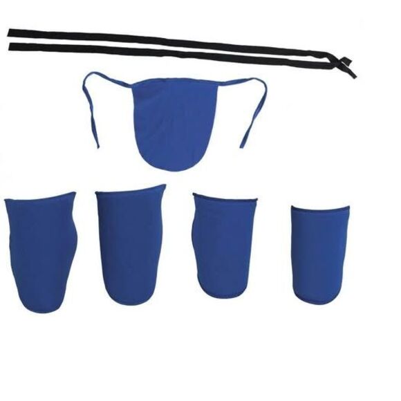 NEW 7pc Boys Complete Blue Ninja Halloween Costume W/ 5pc Ninja Knife Backpack - Picture 4 of 6